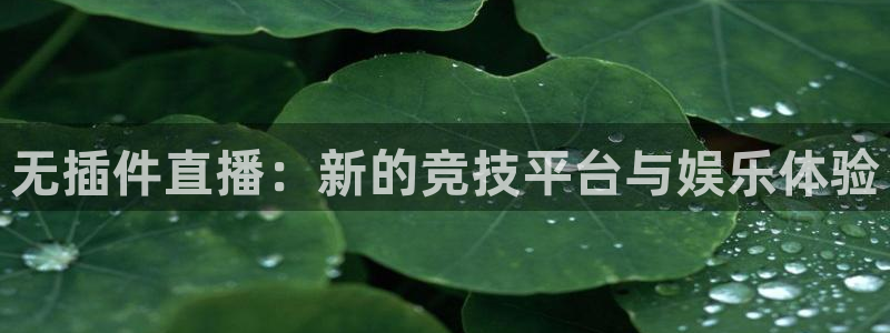 无插件直播：新的竞技平台与娱乐体验